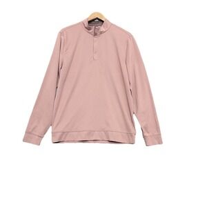 Swannies 1/4 Zip Pullover Mens Medium Heather Pink Golf Performance Stretch